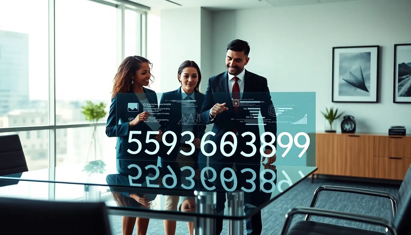 professionals discussing the significance of 5593669389 in a modern office.